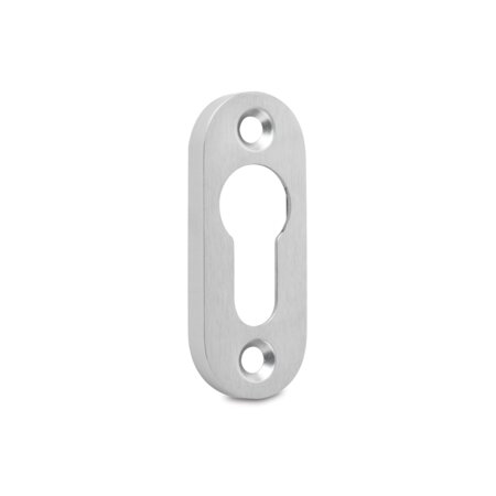 Schlüsselschild Aluminium oval PZ gelocht E6 / EV 1 eloxiert, sichtbare Verschraubung Lochabstand 50 mm, Höhe 7 mm