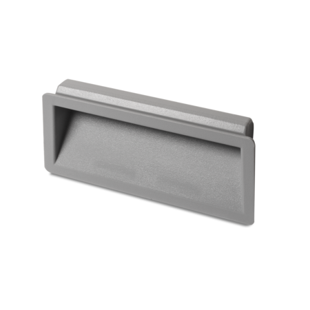 Muschelgriff ABS- Kunststoff grau RAL 7001 90 mm, Montageöffnung: 83 x 34 mm für Wandstärke 0,75 - 1,5 mm