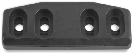 Schließkloben Polyamid 6.6, schwarz ähnl. RAL 9005, rechts und links verwendbar, Höhe 11 mm, einstellbar durch Rasterplatte, für Verschlüsse mit Falle