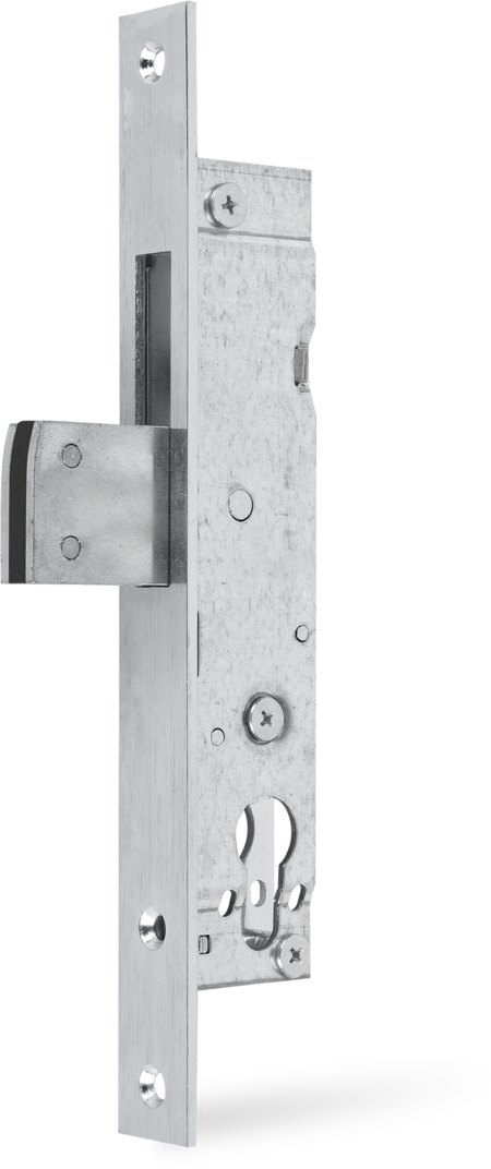 Einsteckschloss mit Schwenkriegel Stahl verzinkt, Dornmaß 25 mm Stulp 245 x 24 x 3 mm