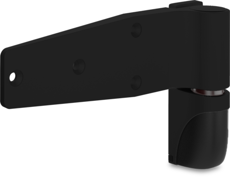 Lappenscharnier VARIOFLEX Zink-Druckguss, EPS beschichtet schwarz RAL 9005, rechts und links verwendbar, steigend, 2D-einstellbar, für bündige Türen, aushängbar, rastbar bei ca. 118°, inklusive 2 Abdeckkappen, Öffnungswinkel 180°, ohne Zubehör